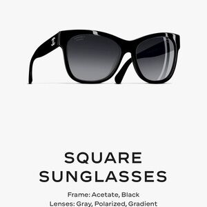 CHANEL Black Gradient Square Sunglasses EUC